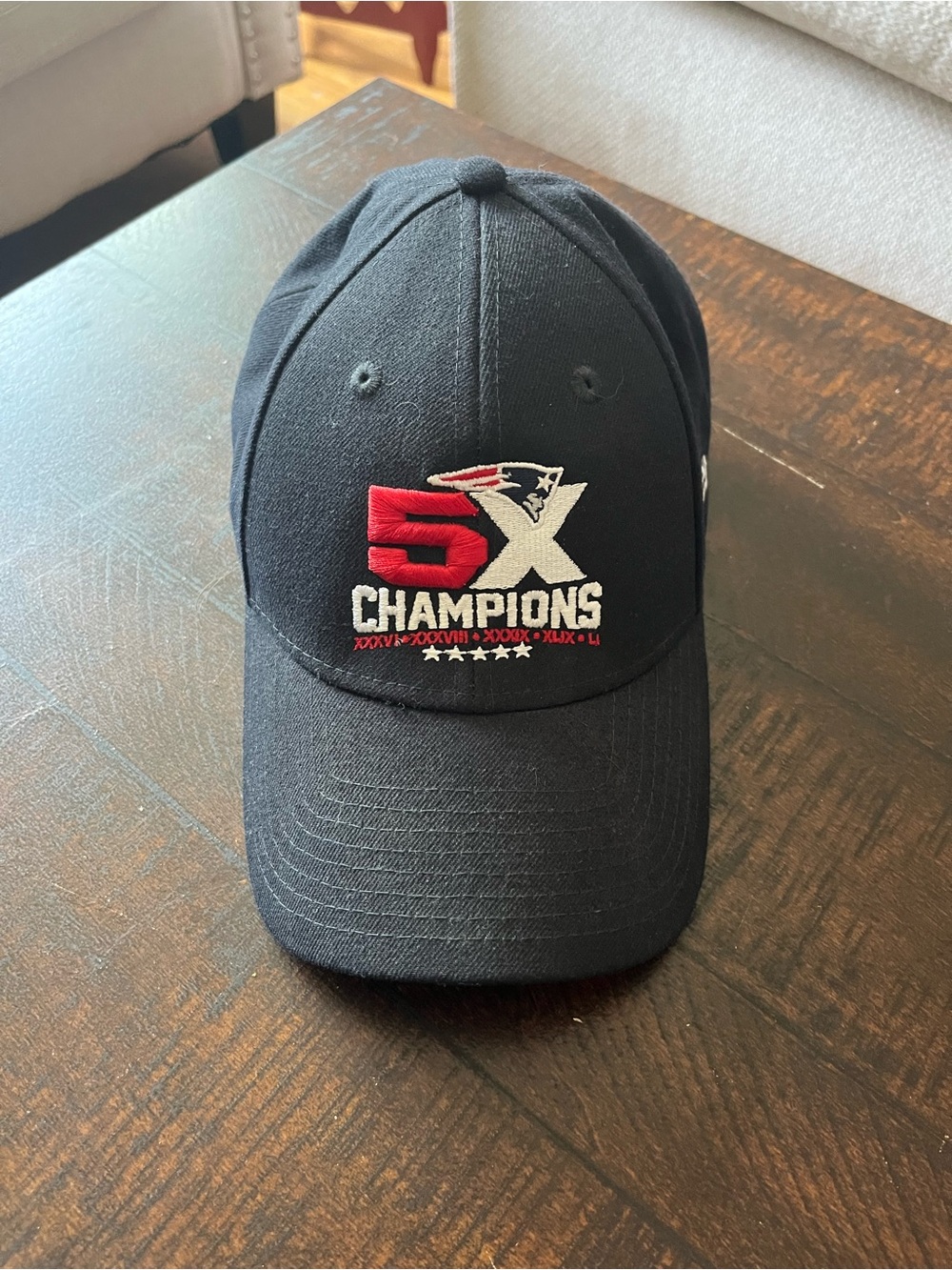 New Era Black 5X Champions Embroidered Cap with Red & White Accents